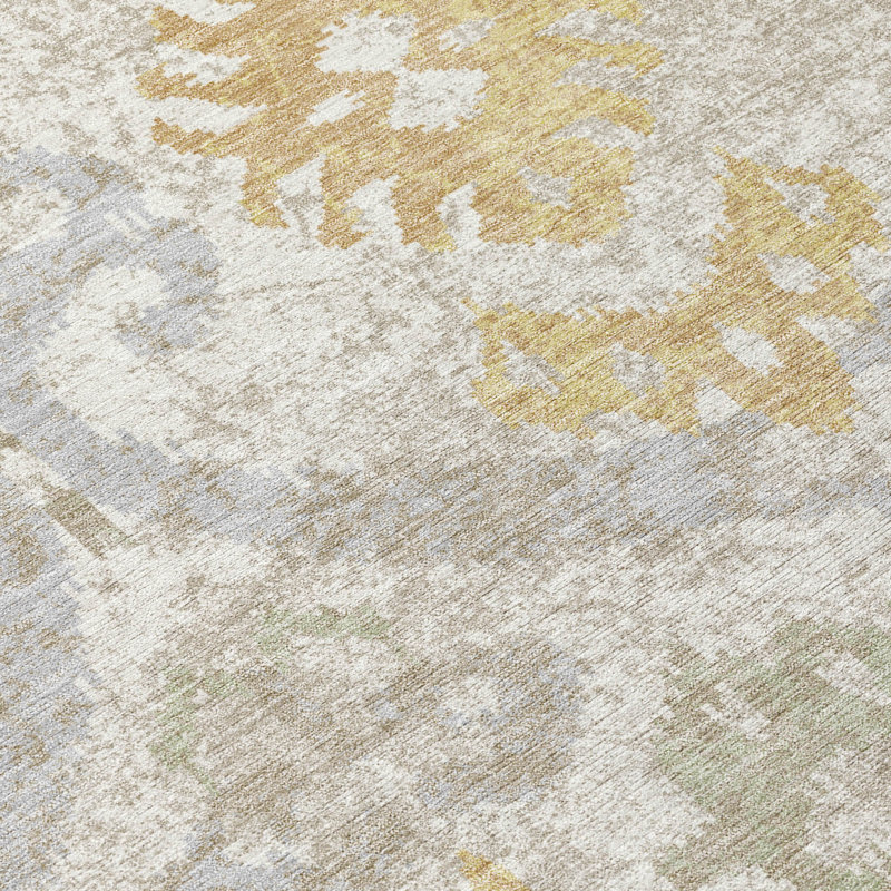 Tapis ikat intérieur / extérieur lavable à la machine Chantille ACN2614, Ivoire ivoire, 8 pi x 10 pi