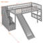 Lit mezzanine avec deux tiroirs et glissière-1087215950
