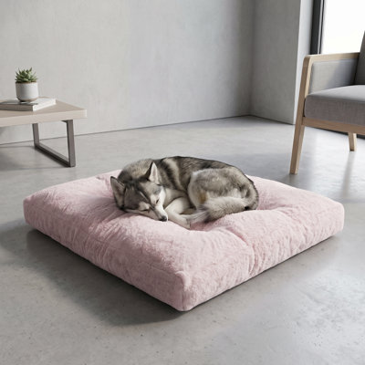 Snuggle Pink Two-Tone Bolster Lounge Dog Bed