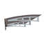 Auvent d'entrée de porte 79 "X 34" - Toit en polycarbonate Support en aluminium robuste pour maison en béton brun gris avec cantonnière en alliage