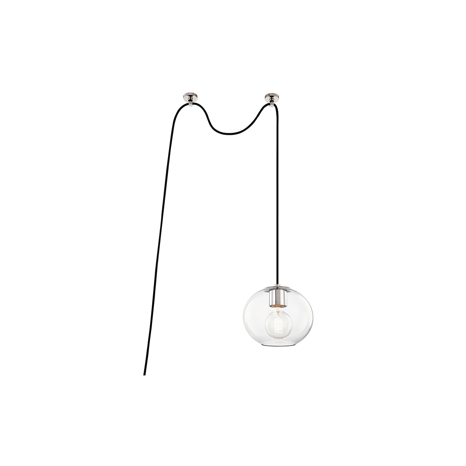 Margot 1 Light Pendant, 10.5" H x 12.25" W x 12.25" D, Polished Nickel
