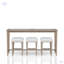 Frosted Glass Console Table With 3 Stools