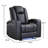 34.6" Wide Faux Leather Power Reclining Home Theater Seating Chair with Arm Storage&Dual Cup Holders&USB Charging Port&Ambient Lighting-1723909285