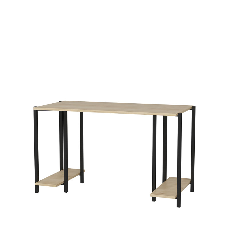 Academy Desk Metal Base Writing Desk, Oak/Black