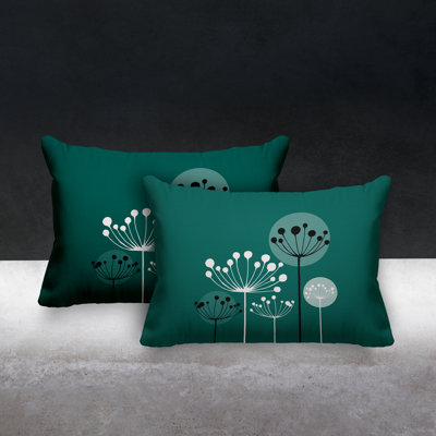Floral Outdoor Reversible Throw Pillow