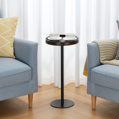 Round Drink Table,Small Pedestal Table,Small Round Side Table For Small Spaces,Martini Table For Living Room, Bedroom, Bathroom,Balcony