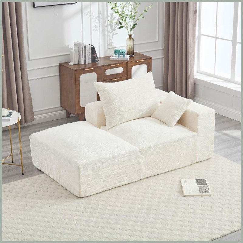 Canapé moderne en mousse à mémoire de forme à 2 places en chenille - sans installation, siège profond pour salon, chambre à coucher et amp; Appartement