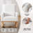 27.5-Inch Wide Rocking Chair with Solid Wood Legs and Ergonomic Lumbar Support Pillow-1390544375