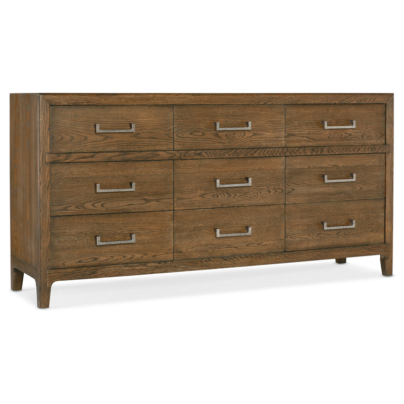 Sorrel Finish Medium Wood 9-Drawer Dresser with Soft Close