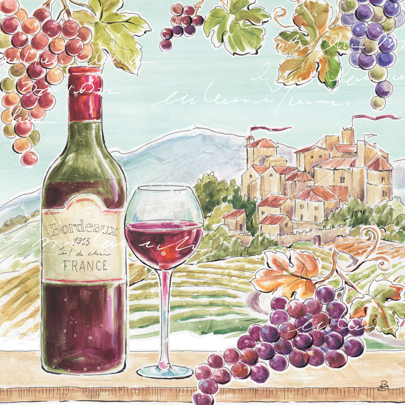 «Wine Country III» par Daphne Brissonnet, reproduction d'art sur toile tendue, H 36 po x l 36 po