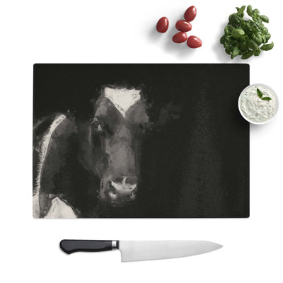 Tempered Glass Peering Cow Chopping Board