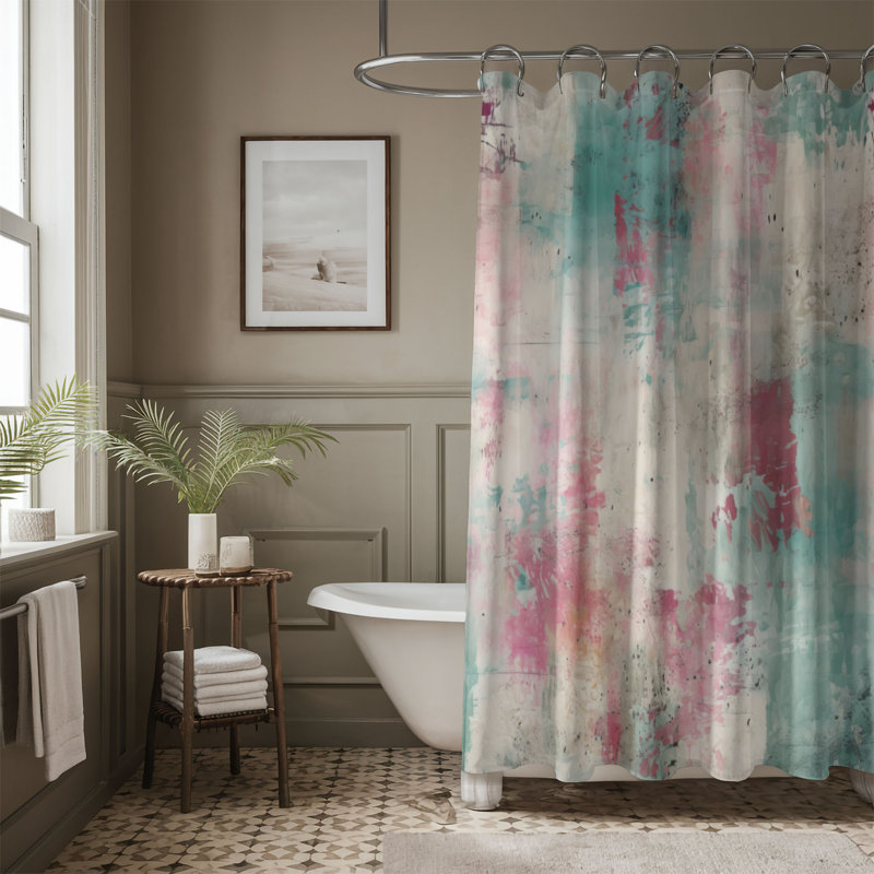 Rideau de douche Teal Rustic - Premium, H 74 po x l 71 po