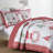 MarCielo 3 Pcs Christmas Quilt Bedspread Set Candy Red BY205-102880010