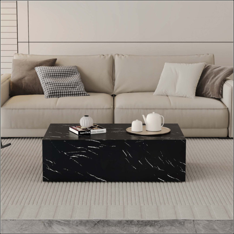 Table basse en bois aggloméré texturé Marble