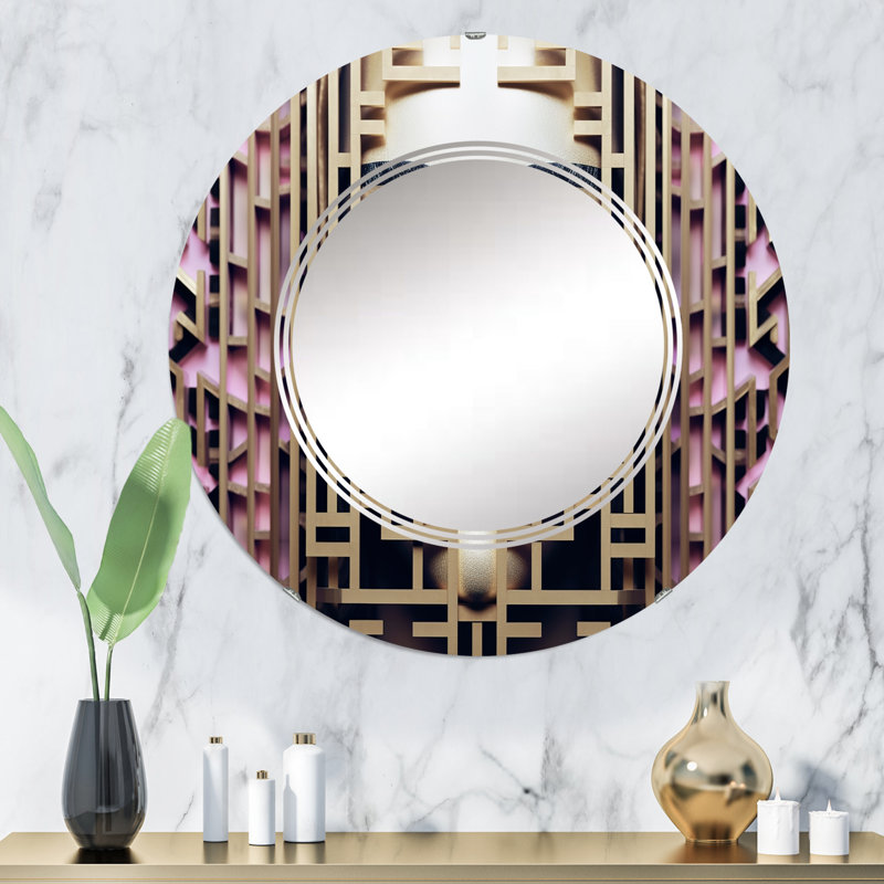 Desinata - Miroir mural moderne rond, 32 po x 32 po