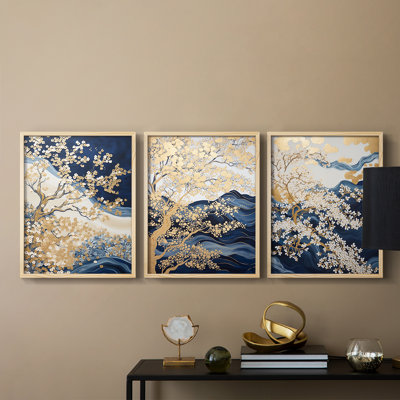 Lanscape Study  Series  XLVIII  -Set Of 3 Framed Giclee Prints -Ready to Hang