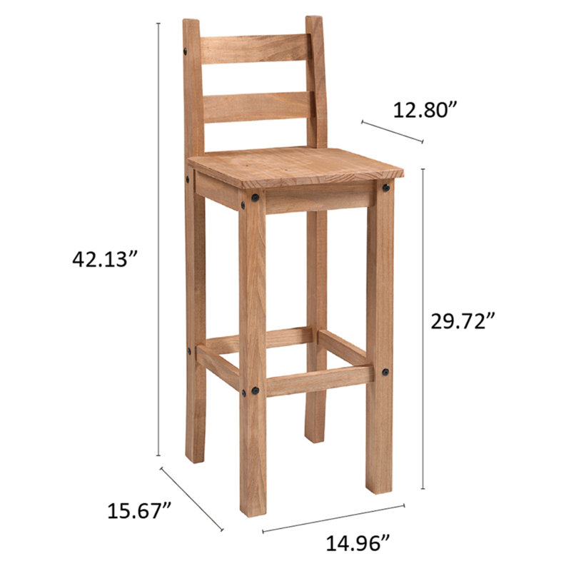 Love Solid Wood Counter Stool, Natural