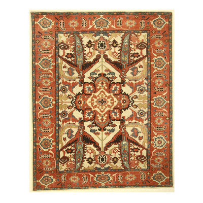 Handmade Cotton and Wool Oriental Area Rug