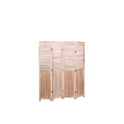 4 pliages en bois massif, l 55,2 po x H 65 po, teinte naturelle, charnières en métal pour plus de simplicité et de contrôle, rehausse l'écran d'intimité intérieur, tonalité, pliage facile à utiliser, décore