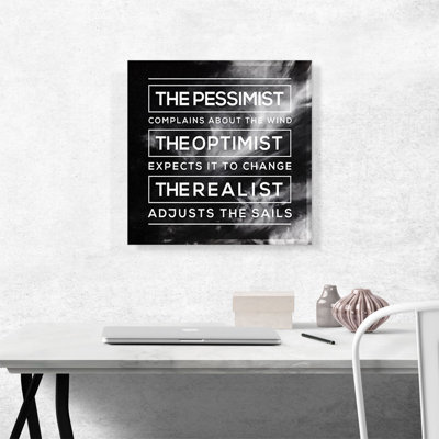«Pessimist Optimist Realist Motivational», reproduction d'art sur toile tendue