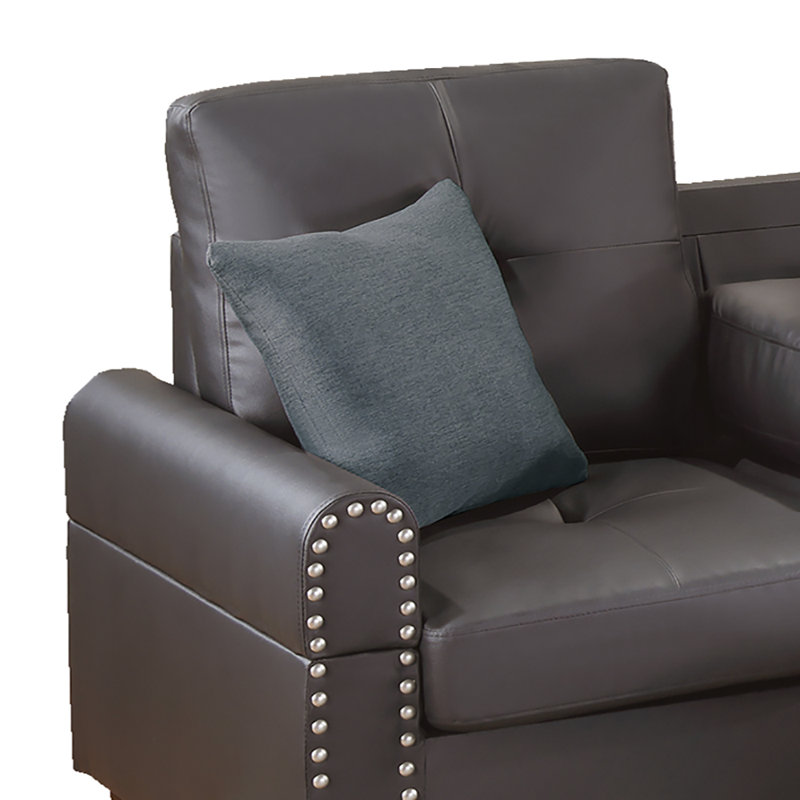 Adwell 3 - Piece Sectional Set, Espresso Faux Leather