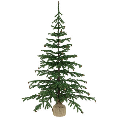 Medium Artificial Christmas Tree With Pine Cones In Burlap Base - 4' - Unlit