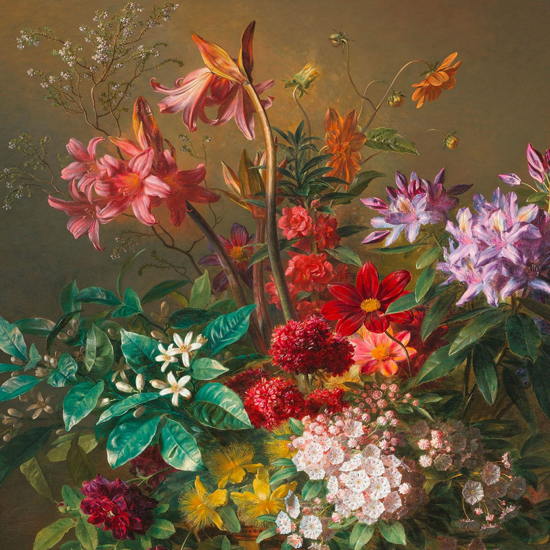 1AA6333 Still Life: Allegory Of Spring (detail) by Georgius Jacobus Johannes Van Os - Wrapped Canvas Print