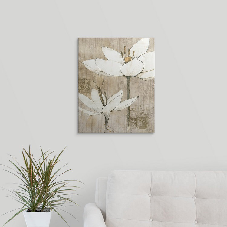 « i » avery tillmon, reproduction d’art Pencil Floral, H 48 po x l 38 po x P 1,5 po, Toile