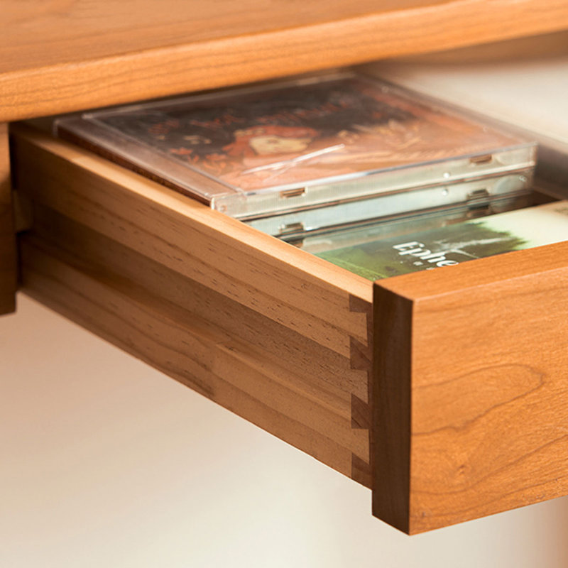Bureau rectangulaire brun en bois massif avec 2 tiroirs, H 29,53 po x l 62,99 po x P 21,65 po
