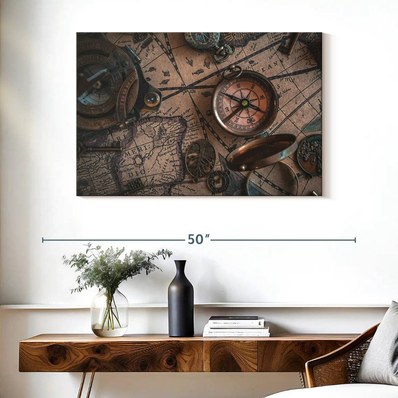 Aletra Map Compass, 26" H x 39" W