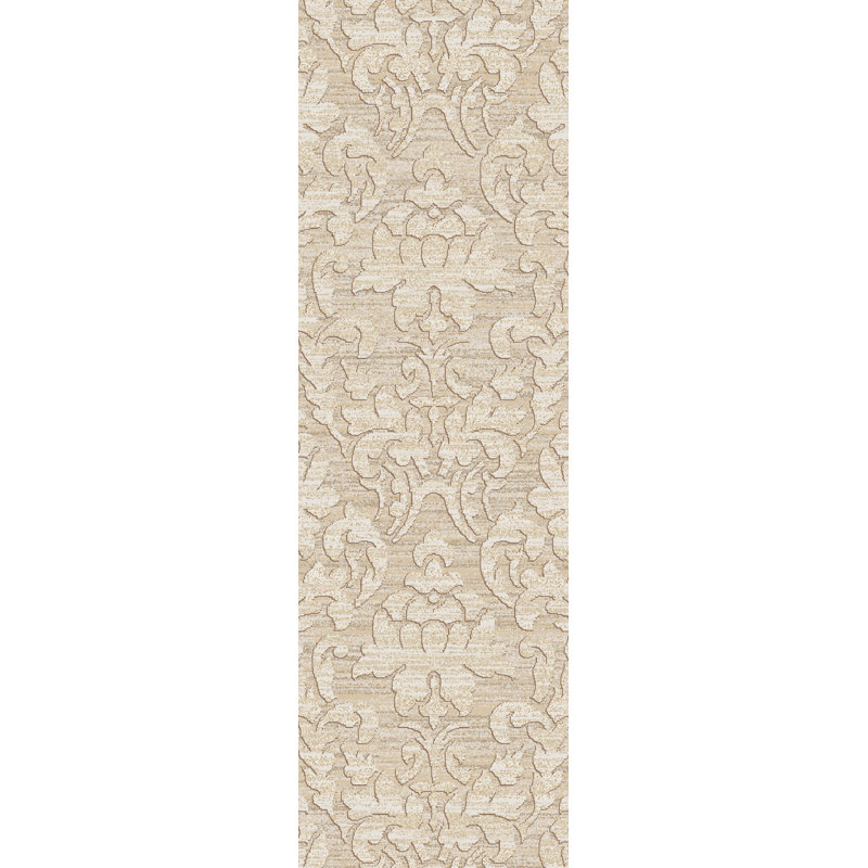 Tapis ivoire en jute noué à la main Limewood, Tapis de couloir 2 pi 6 po x 8 pi