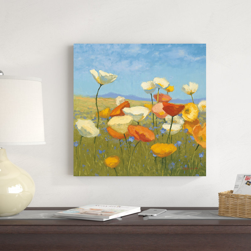 " Springtime Meadow I " Mixed Media Print, 20" H x 20" W x 1.25" D