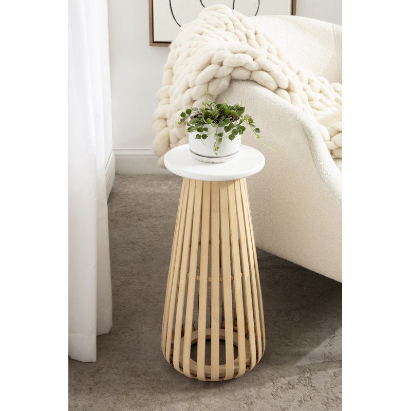 Table de bout Ryniah Drink 10 x 10 x 23, blanc, naturel