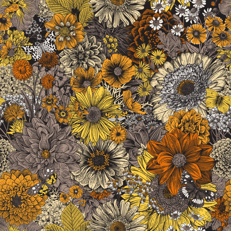 Peel & Stick Floral Wall Mural, 1' W x 10.42' L