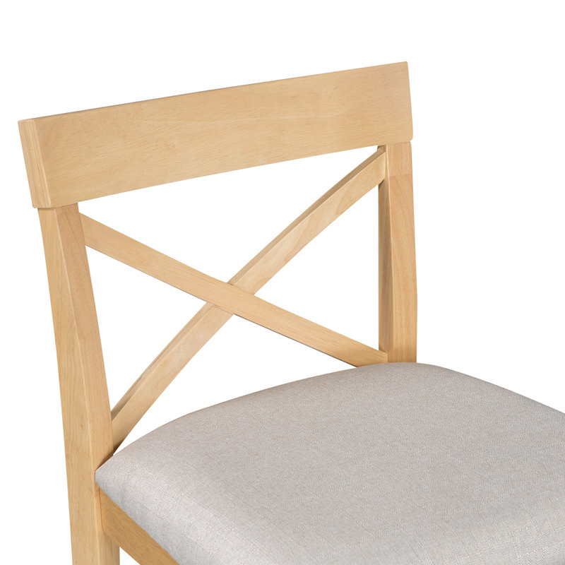 Ensemble de salle à manger rectangulaire en bois avec 2 chaises, Naturel, Naturel, Naturel