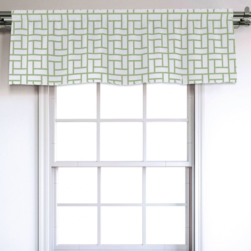 Sateen Geometric Ruffled Window Valance