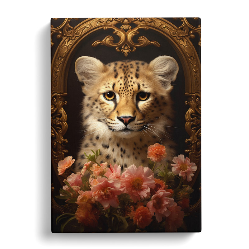Cheetah Baroque No.3 - Wrapped Canvas, 50cm H x 35cm W x 3cm D