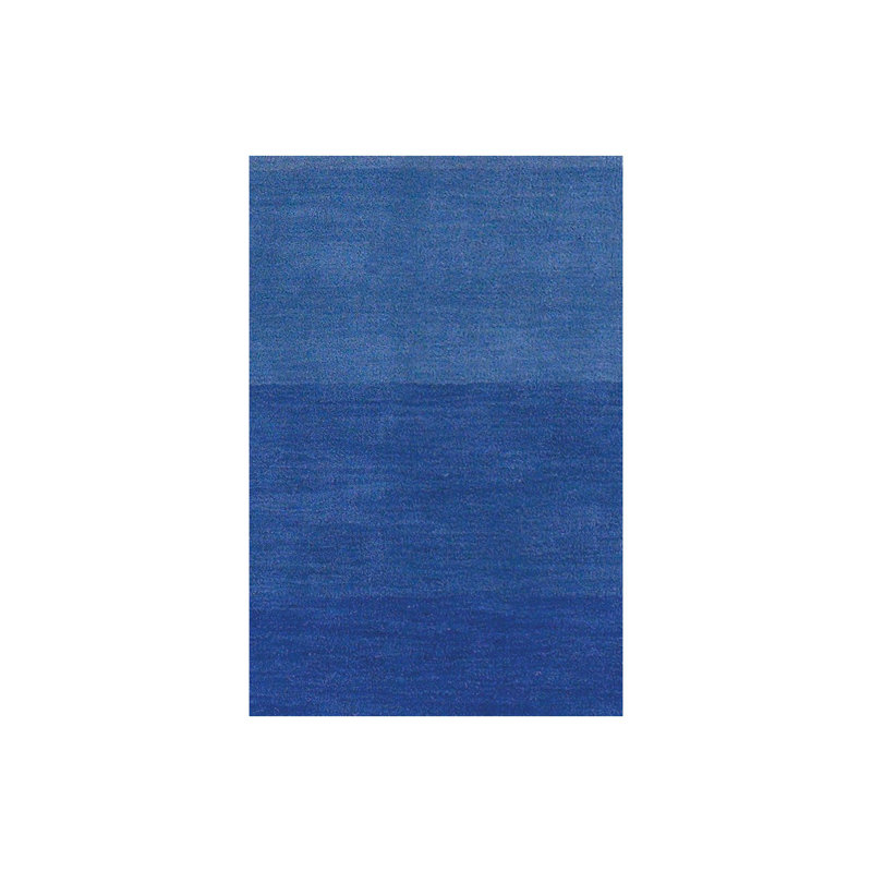 Tapis bleu en laine touffeté à la main Frias Authentic, 5 pi x 7 pi 6 po