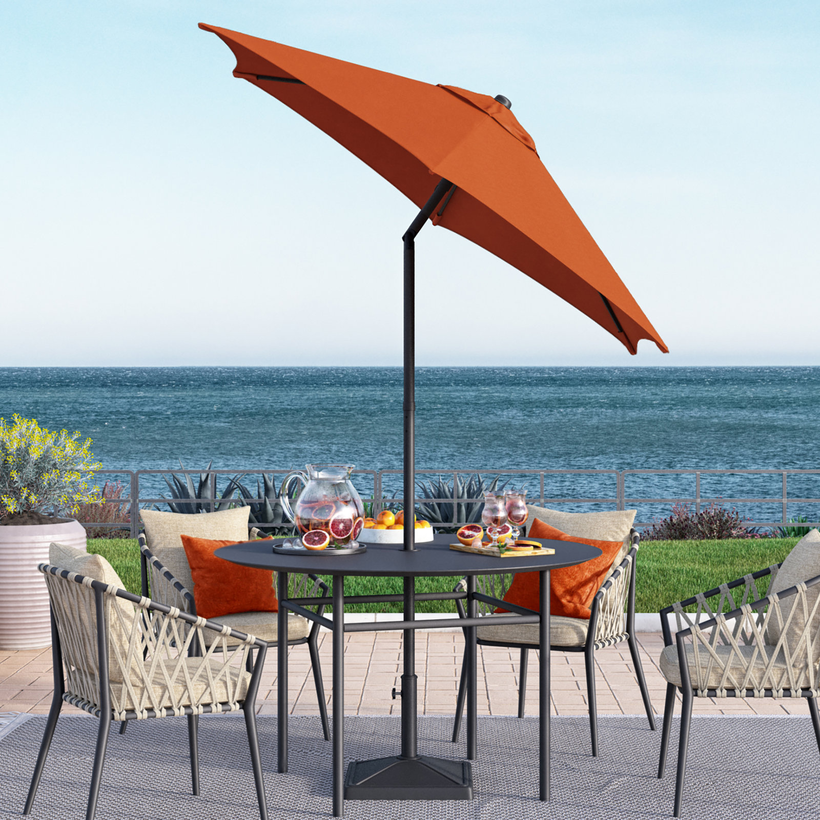 Toscana 90'' Outdoor Umbrella, Tuscan Orange