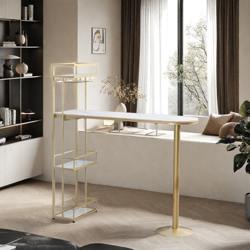 Table basse simple pour un usage domestique, H 41,3 po x L 55,1 po x l 15,7 po, Doré