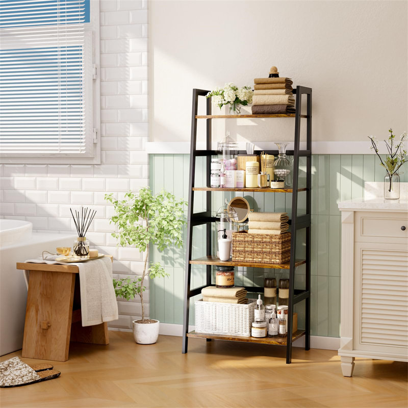 125cm H x 53.4cm W Standard Bookcase, Black/Brown