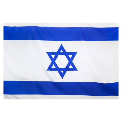 Art mural en verre trempé sans cadre avec drapeau de l'Israel - 60 po x 40 po
