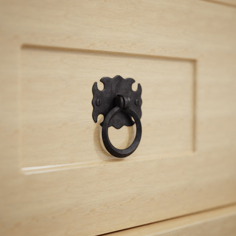 Anneau de rangement en fer forgé noir avec poignées de rénovation de 2,75 po