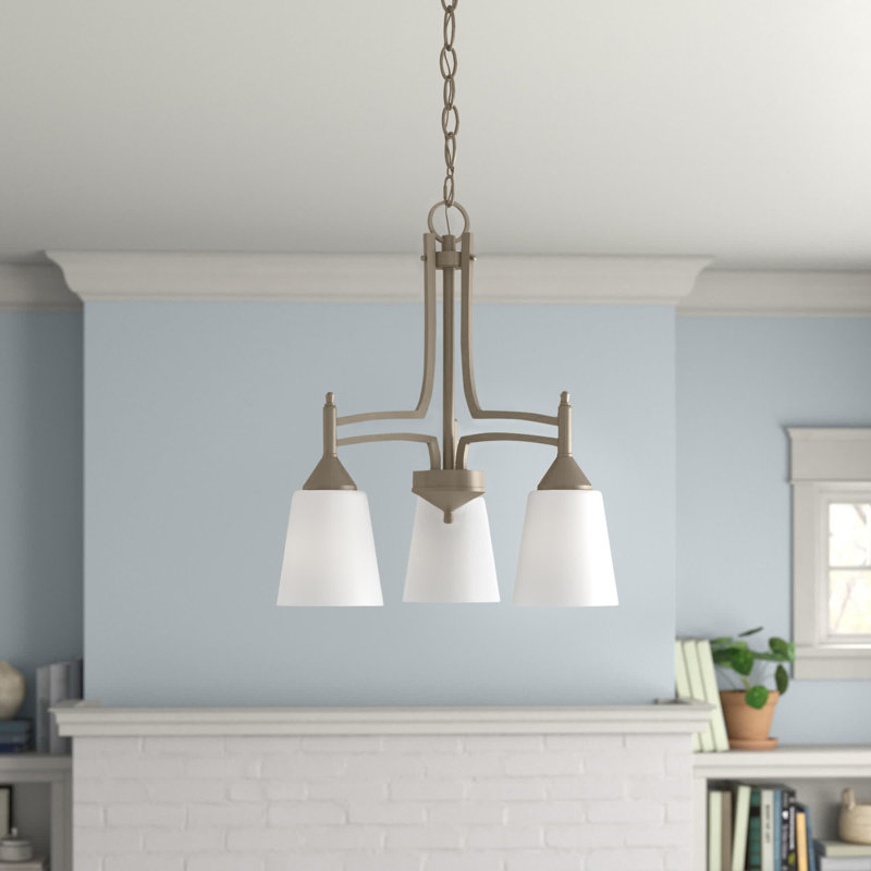 Lustre classique / traditionnel à 3 lumières Camryn, H 17,75 po x l 21,75 po x P 21,75 po, Nickel brossé, 5