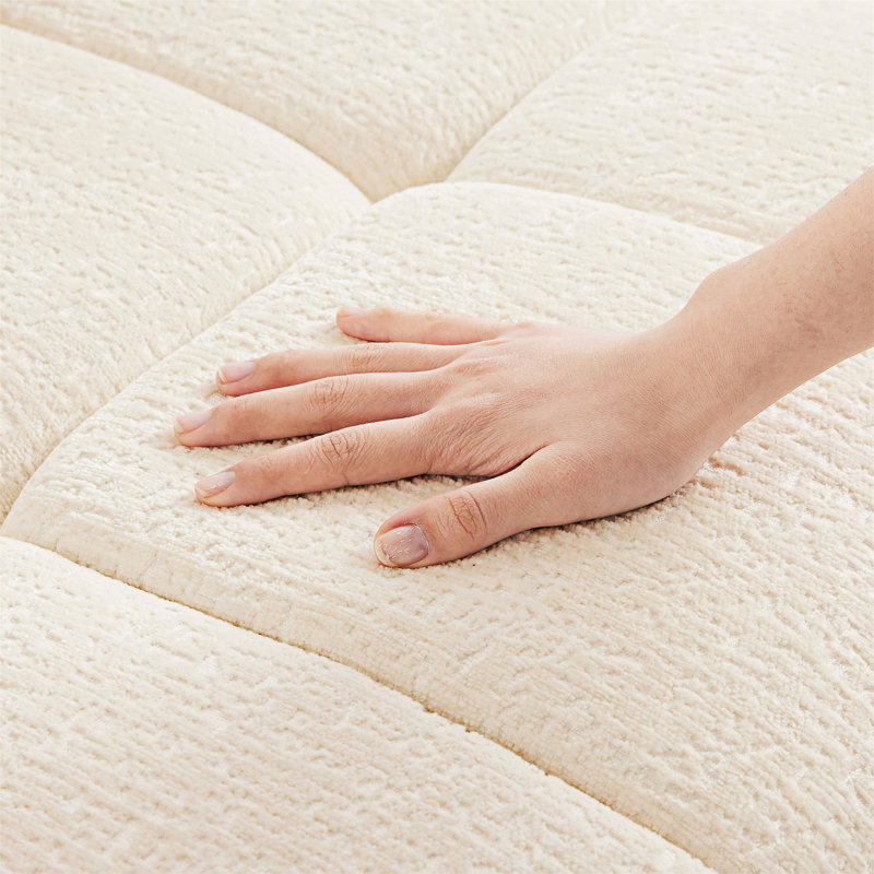 Canapé rembourré avec repose-pieds et coussins, Blanc