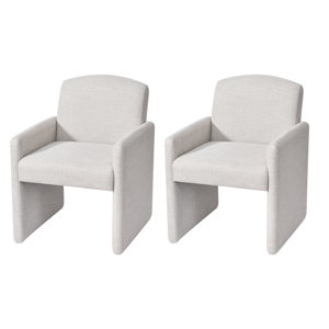 23.6" Wide Modern Square Arm Dining Chair With Fully Upholstered Backrest