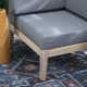 Jurgen Acacia Outdoor 30" Corner Chair with Cushions