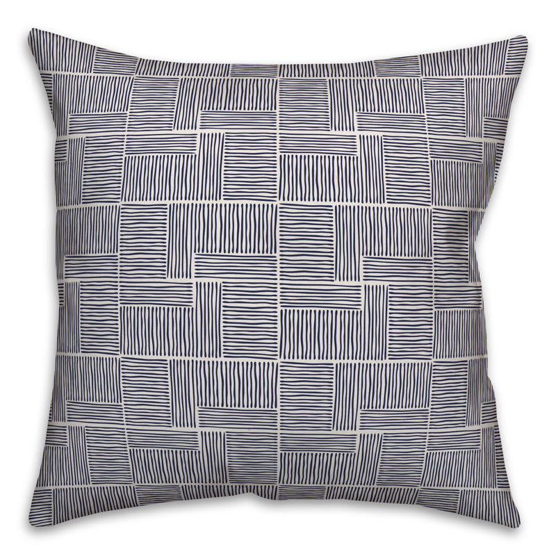  Coussin Blocks, Bleu marine géométrique 1, 20 po x 20 po