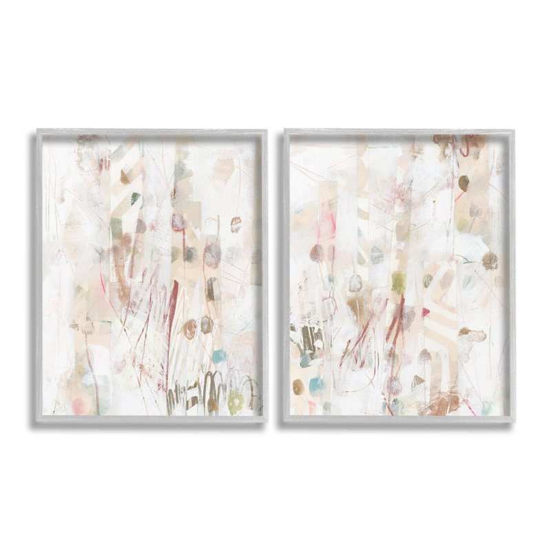 " Subtle Chaotic Patterns Single Picture Frame " by June Erica Vess 2 - Pieces on Canvas, 30" H x 24" W