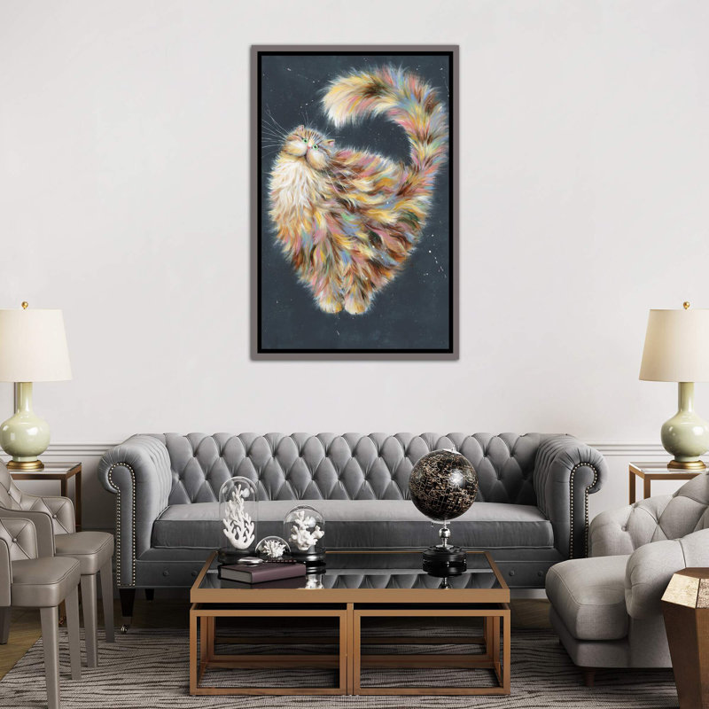 Patapoufette par Kim Haskins-impression d’art graphique, H 26 po x l 18 po x P 1,5 po, Toile encadrée de bois rustique foncé